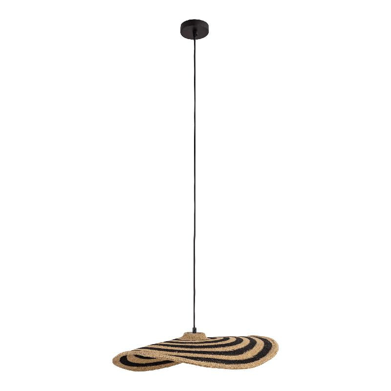 Pendelleuchte – Wellen Design, Flache Form, Seegrasmaterial, Natur, S – Loulou | PTMD