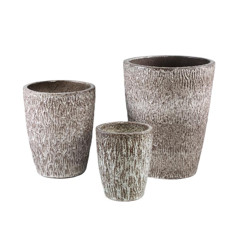 Topf – Keramik Material, Runde Form, Braune Oberfläche – Ayli | PTMD