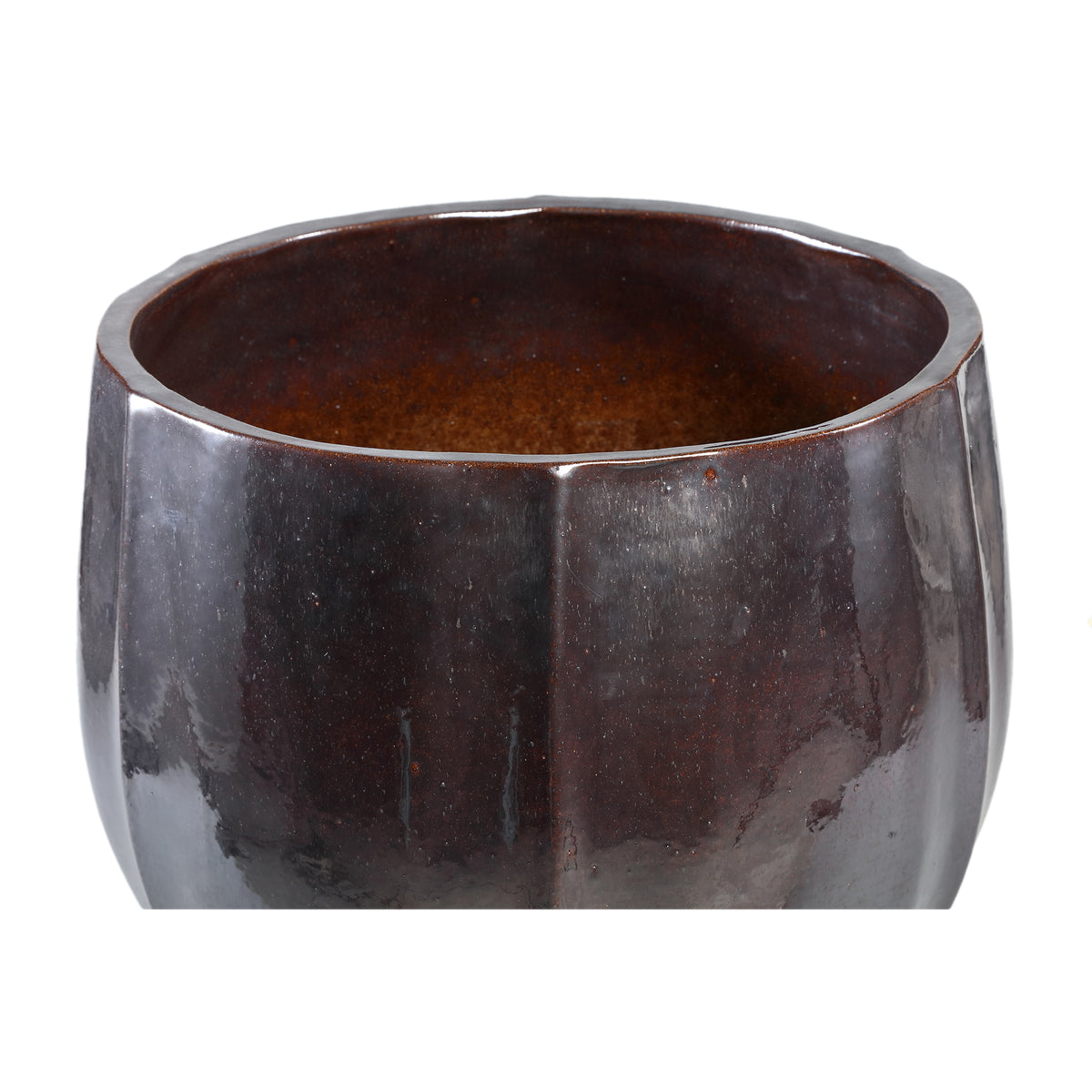 Pot – Ceramic Material, Round Shape, Silver Finish – Ayasha | PTMD