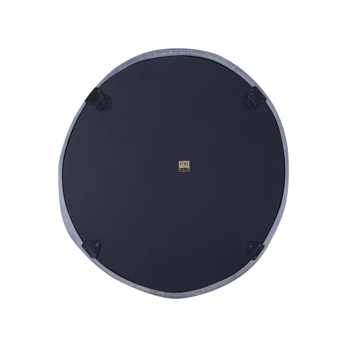 Wall Mirror - Cast Aluminum Metal, Round Shape, Irregular Edge, Handmade, Black, S – Limera | PTMD
