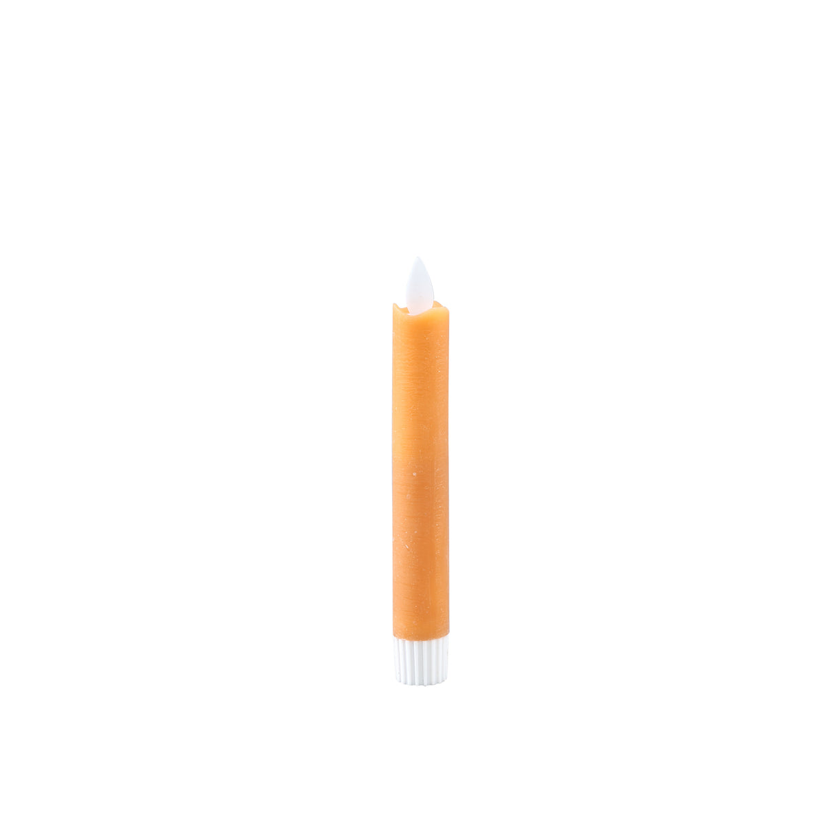 LED Stabkerze – Rostoptik Oberfläche, Orange Farbe, Bewegliche Flamme, Short | PTMD