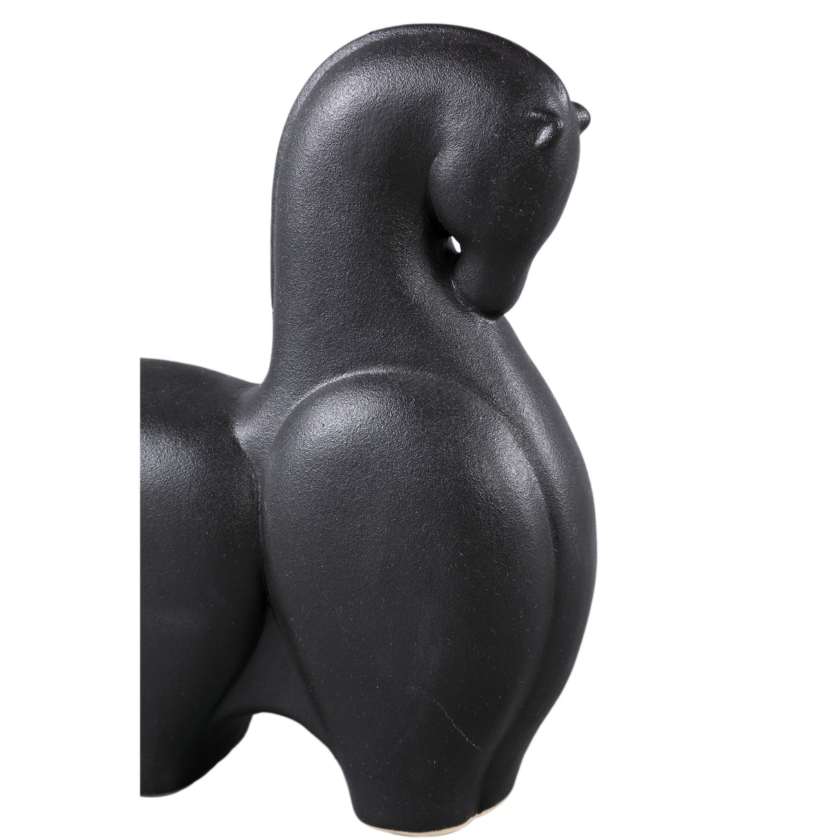 Statue - Steinzeug, Pferdekopf-Design, niedrige Form, Schwarz – Honore | PTMD