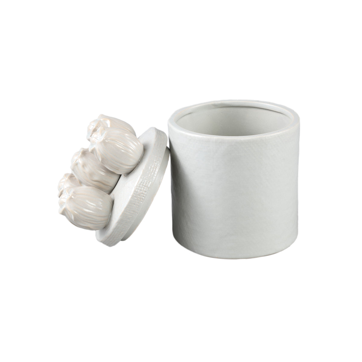 Pot - Stoneware, Tulip Relief, Round, Cream, Handmade – Krystine | PTMD