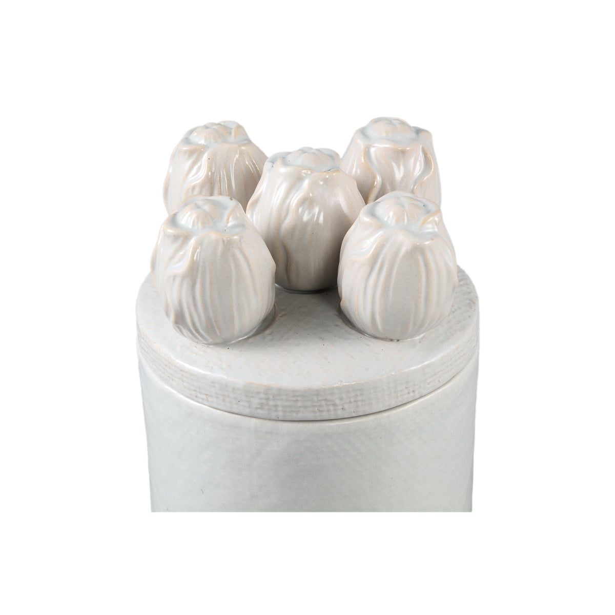 Pot - Stoneware, Tulip Relief, Round, Cream, Handmade – Krystine | PTMD