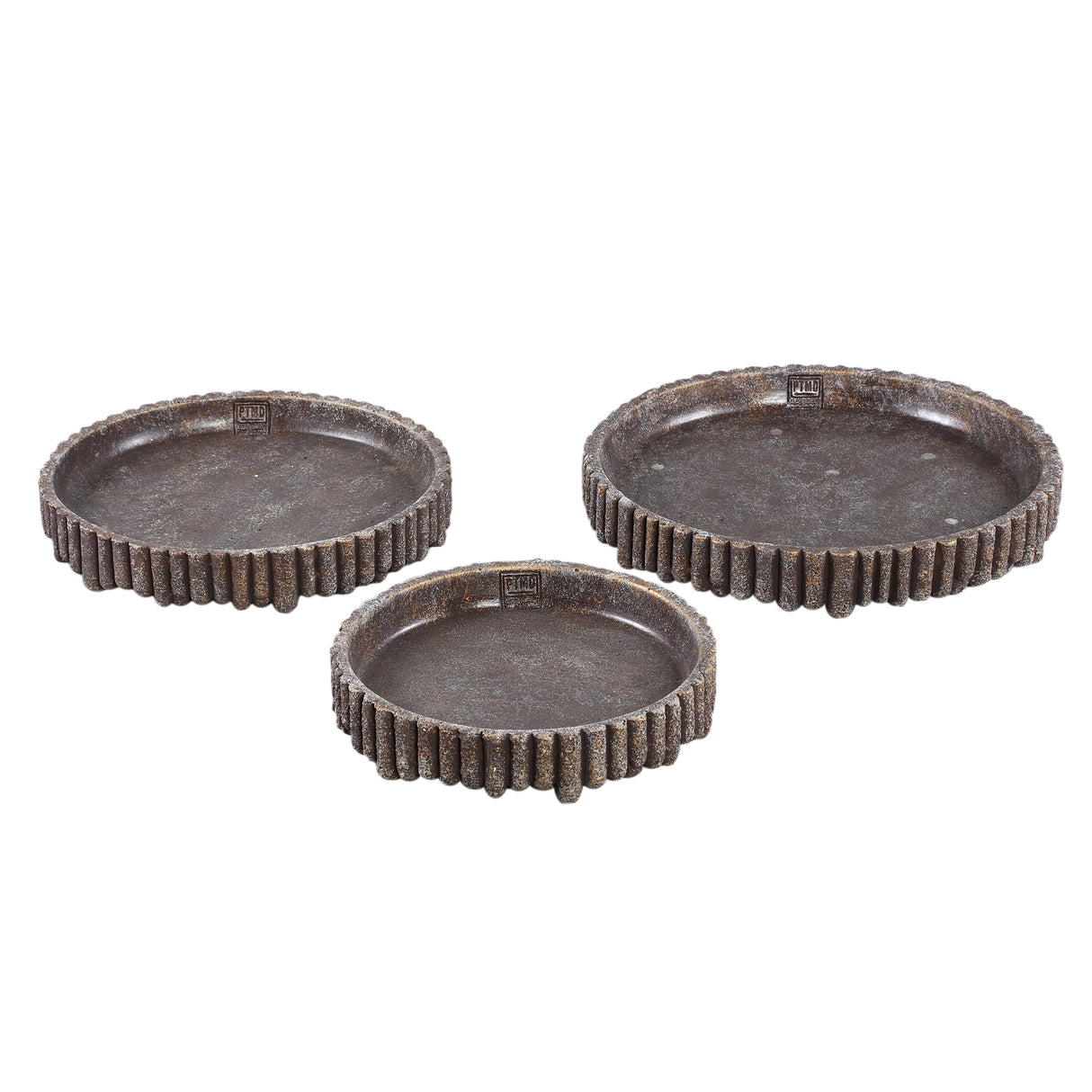 Bowl - Round Cement, Ribbed Structure, Brown Color, S – Morganne | PTMD
