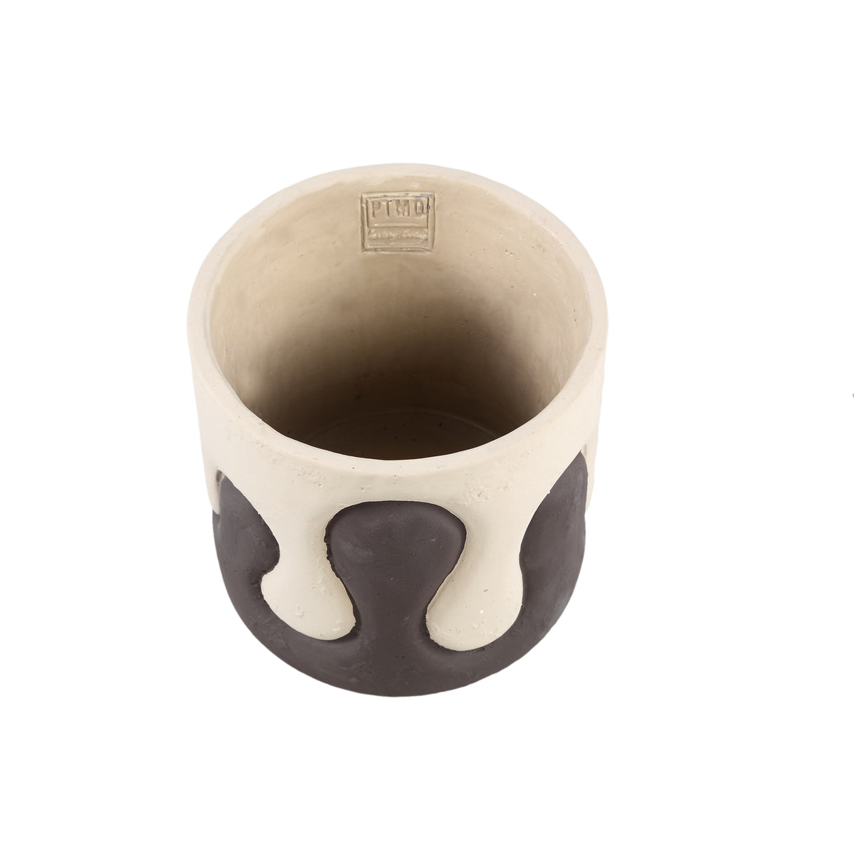 Topf – Rund Form, Zementoptik, Tropf Design, L - Shelomi | PTMD