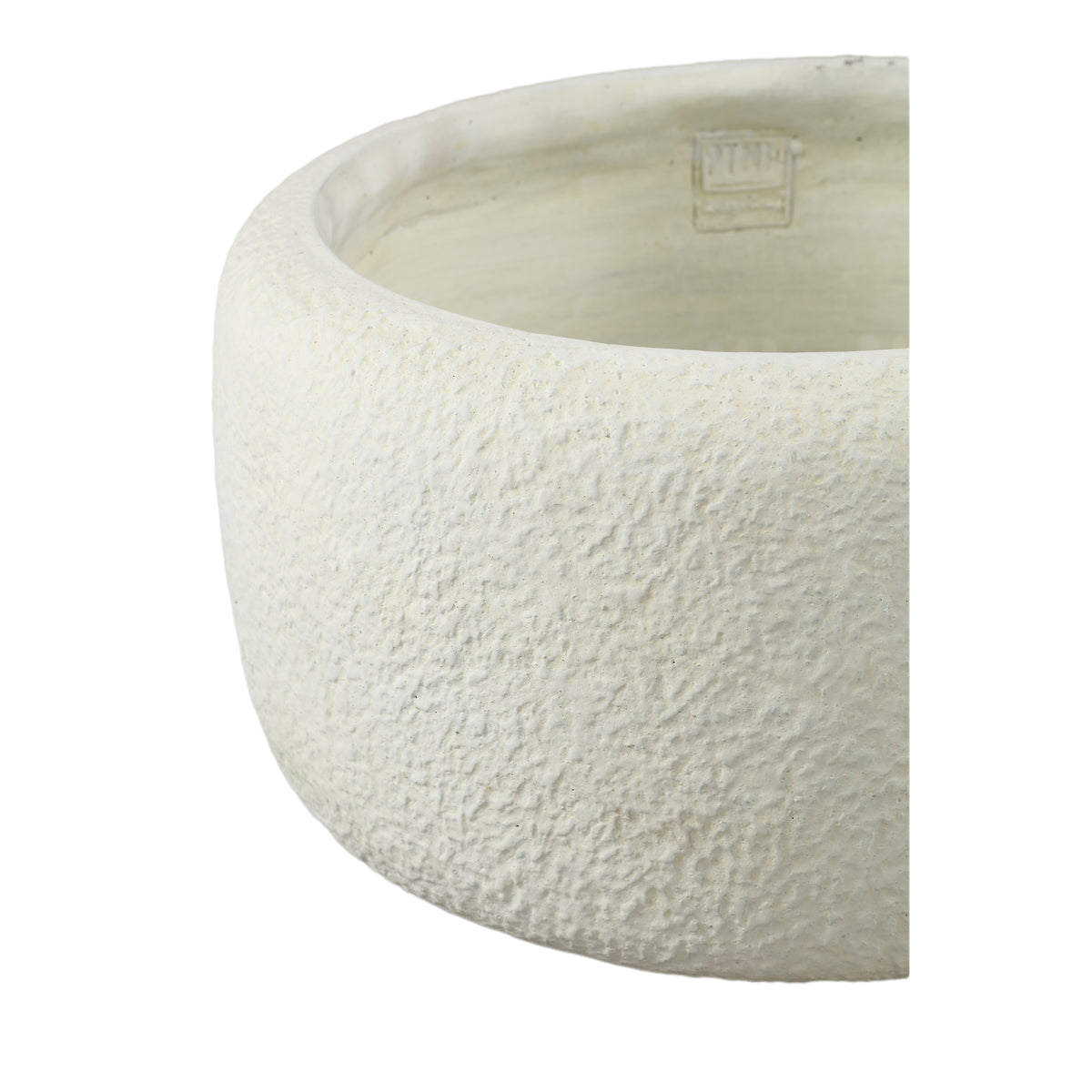 Flowerpot - Round Cement, Low, White, L – Evelynn | PTMD