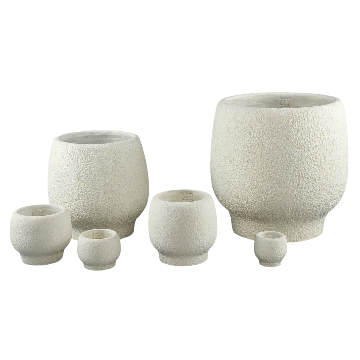 Flowerpot – Cement Material, Pedestal Design, White Color, XS – Evelynn | PTMD