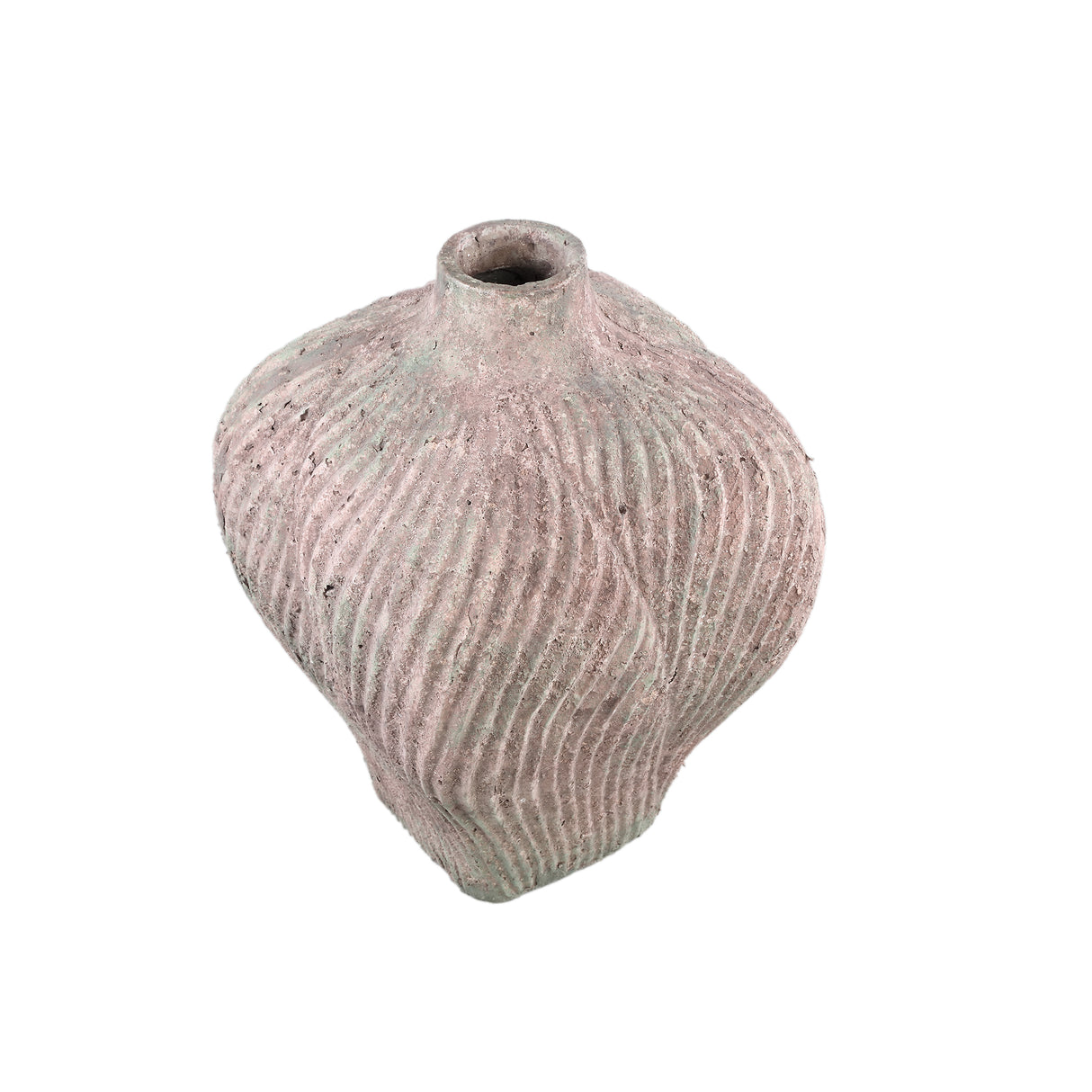 Vase – Wellen Linien, Zement Material, Runde Form ,L - Diesel | PTMD