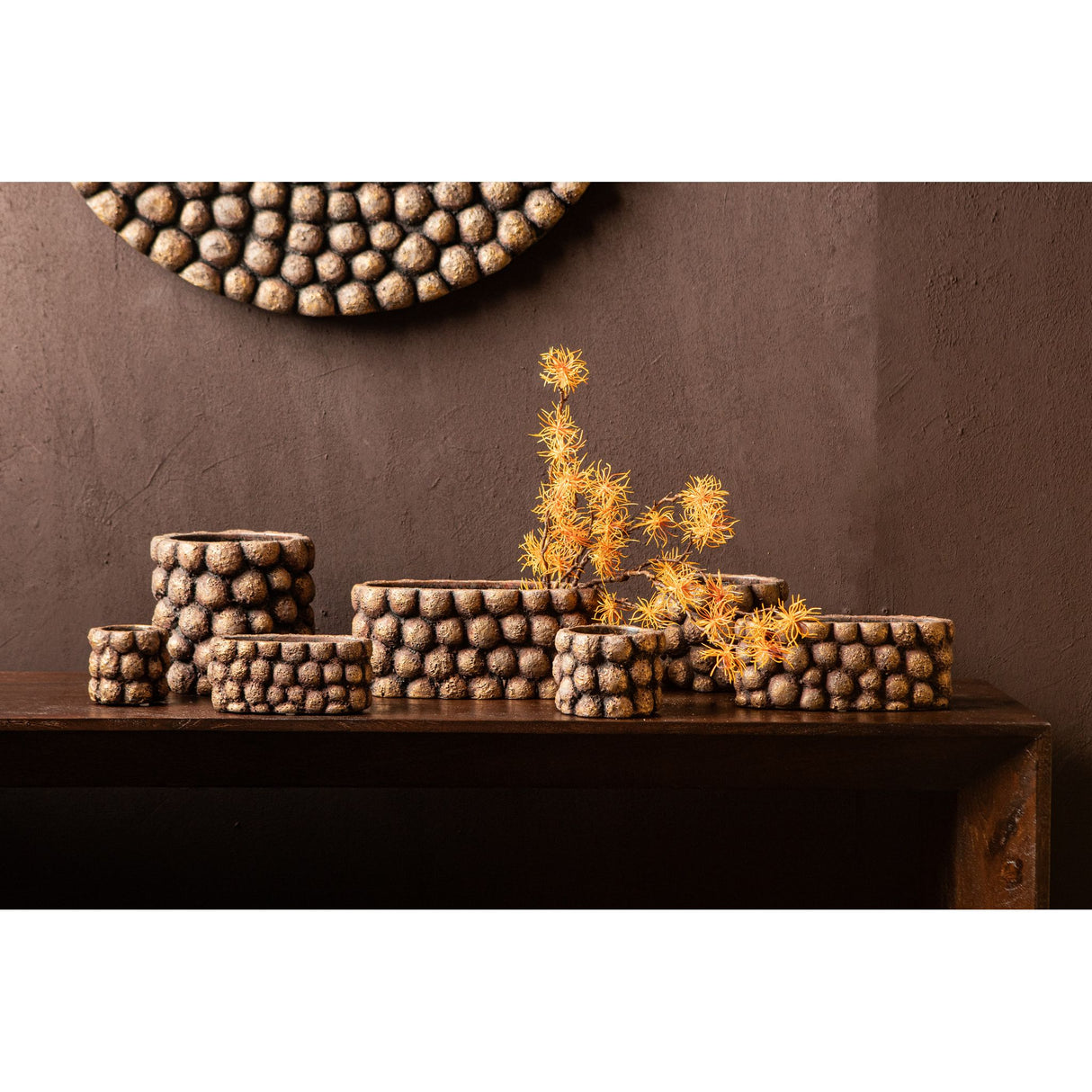 Topf – Rund Form, Zementoptik, Kugelstruktur, S - Gen | PTMD