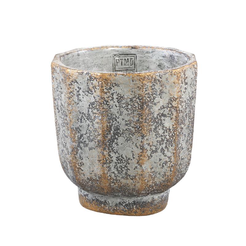 Flowerpot - Round Cement, Rough Surface, Grey, L – Akil | PTMD