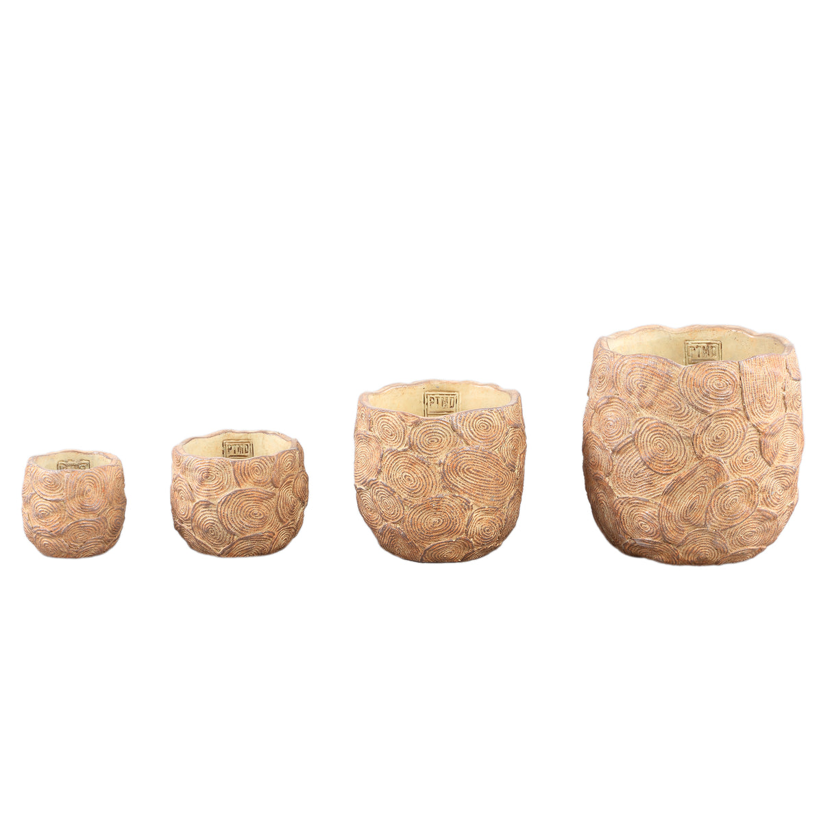Blumentopf - Runder Zement, Kreismuster, Braun, S – Jaimme | PTMD