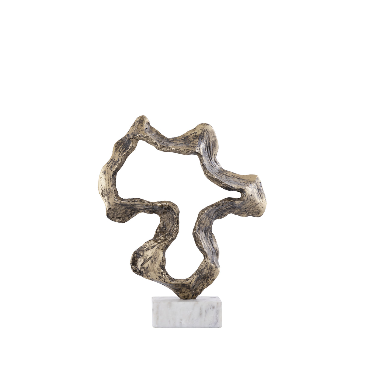 Statue - curved design, cast aluminum, marble base, S – Maryan | PTMD