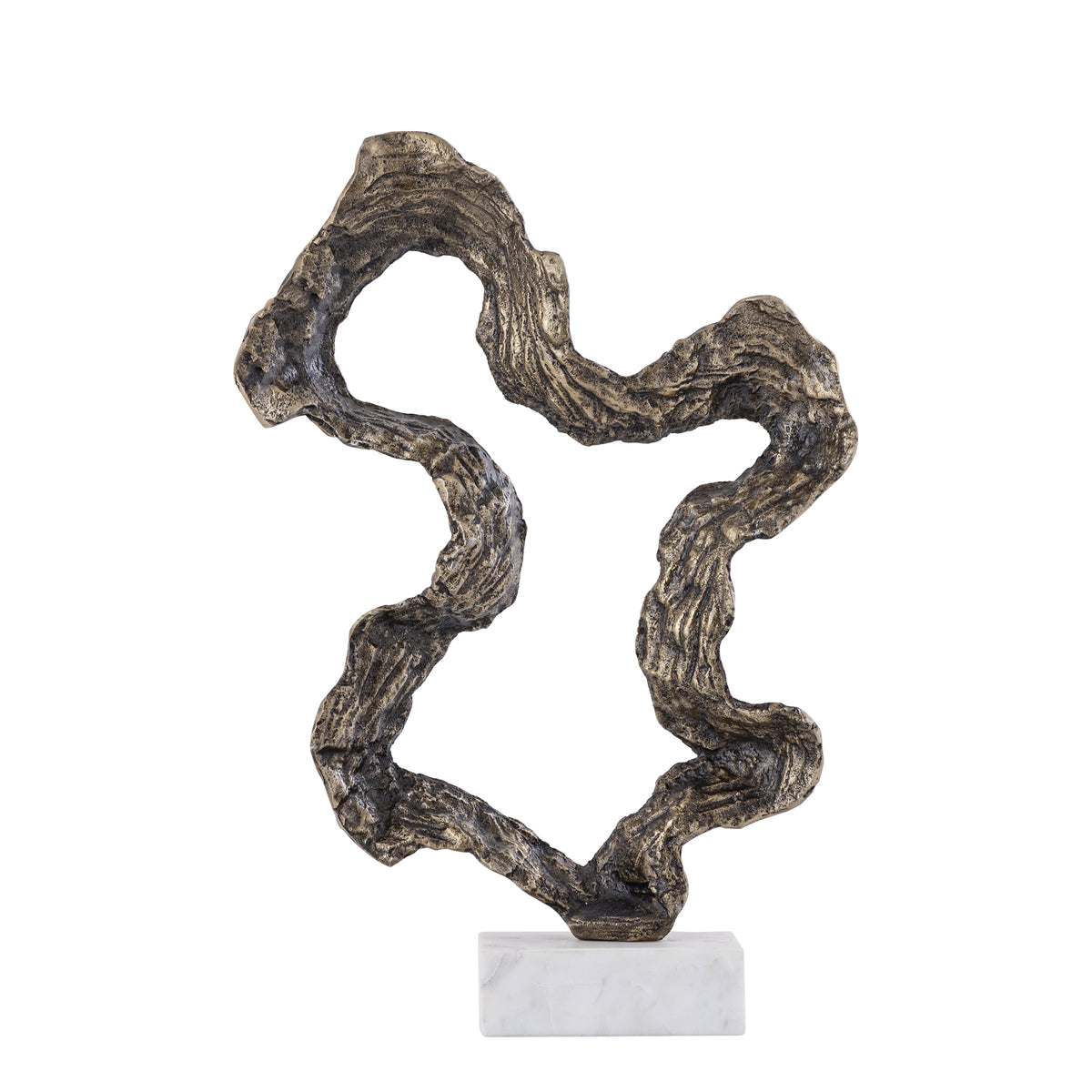 Statue – Messing Design, Marmor Basis, Aluminium Material, Messing, L – Maryan | PTMD