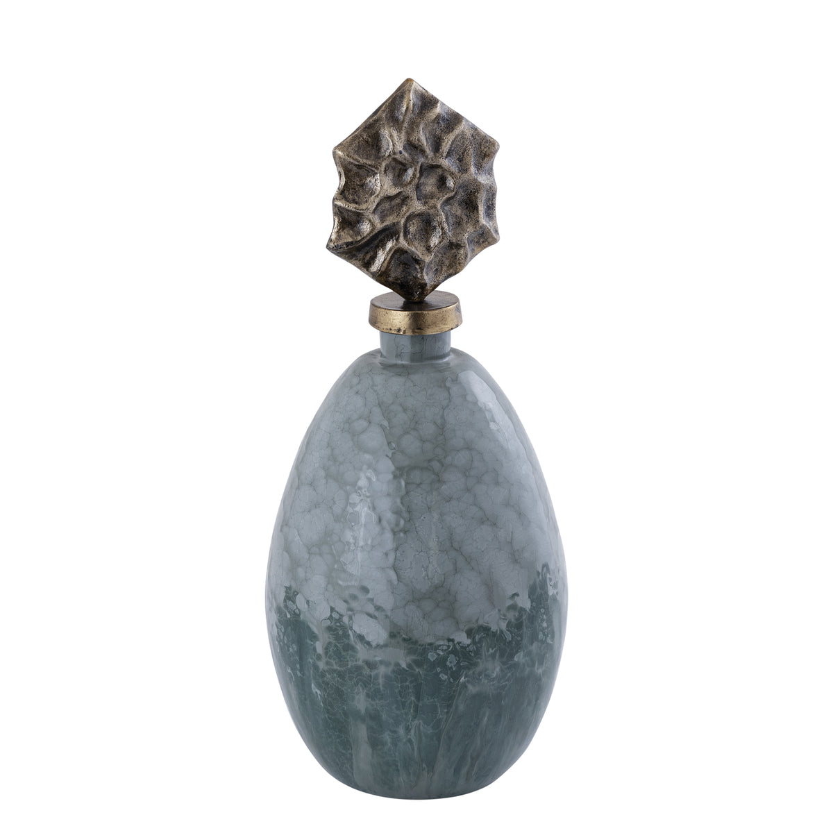 Statue - grüner Glaskörper, Messingdeckel, handgefertigtes Design – Cherisee | PTMD
