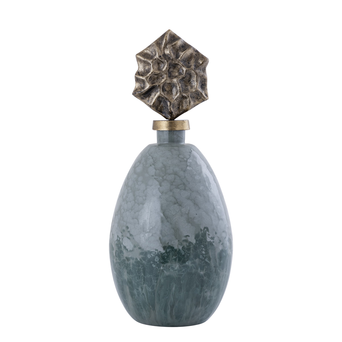 Statue - grüner Glaskörper, Messingdeckel, handgefertigtes Design – Cherisee | PTMD