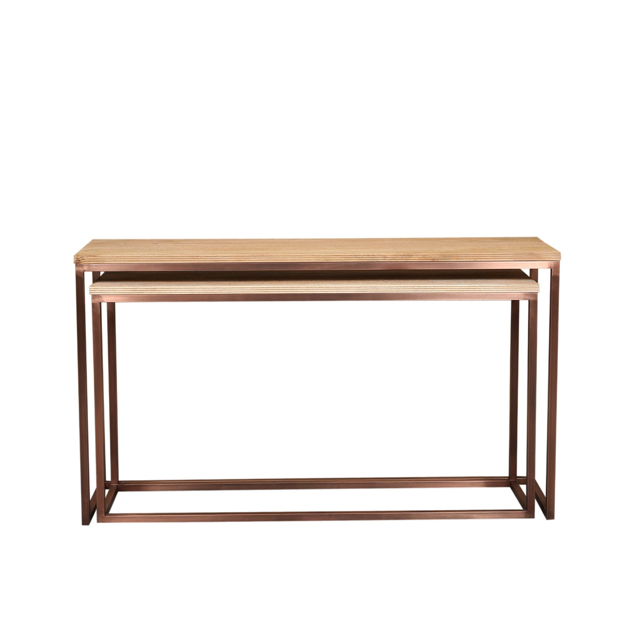 Side table - Iron, wood, rectangular, copper finish – Zoah | PTMD