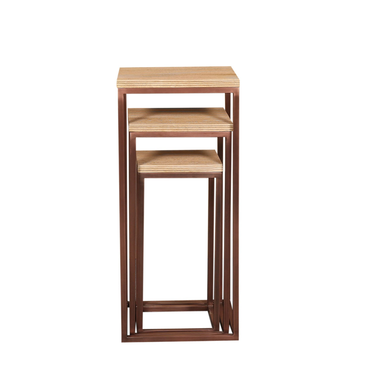 Side table iron, mango wood, square, copper finish – Zoah | PTMD
