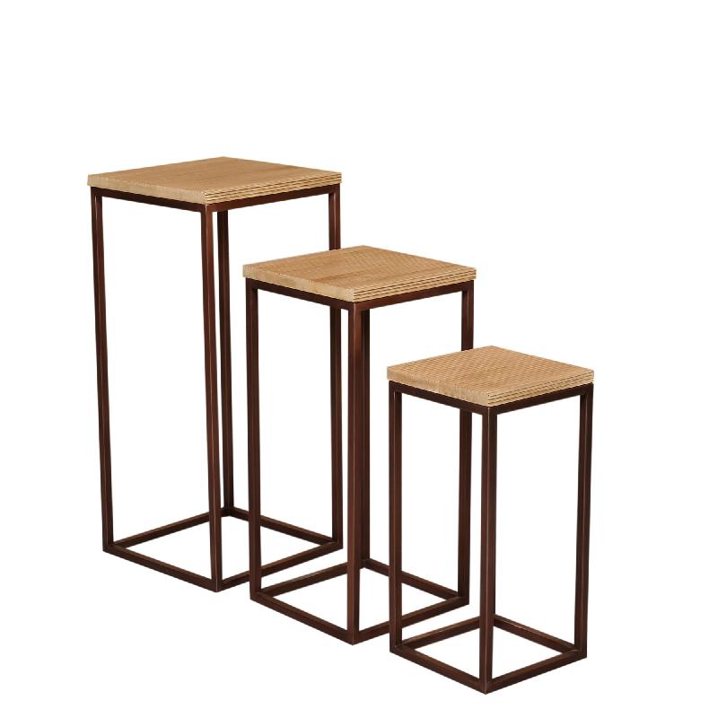 Side table iron, mango wood, square, copper finish – Zoah | PTMD
