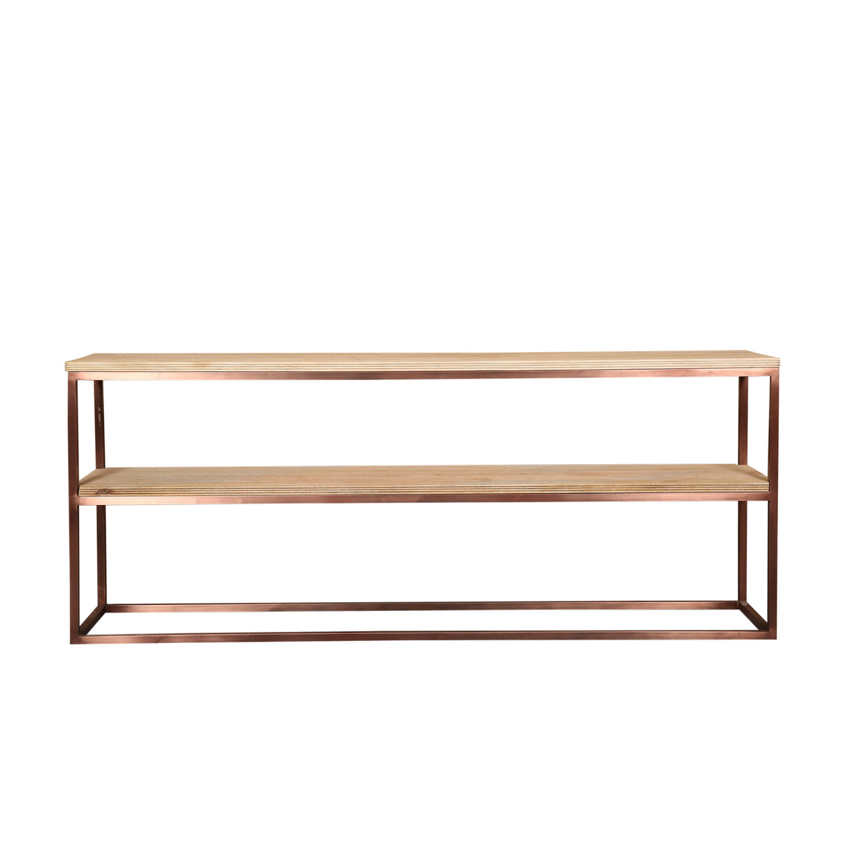 Side Table – Mango Wood, Iron Frame, 2 Tiers, Copper-Colored – Zoah | PTMD