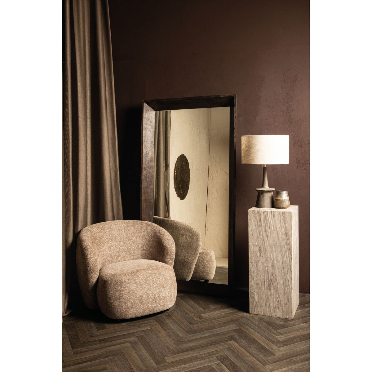 Wandspiegel – Akazienholz, Rechteckige Form, Massiver Rahmen, Braun, L – Kyro | PTMD