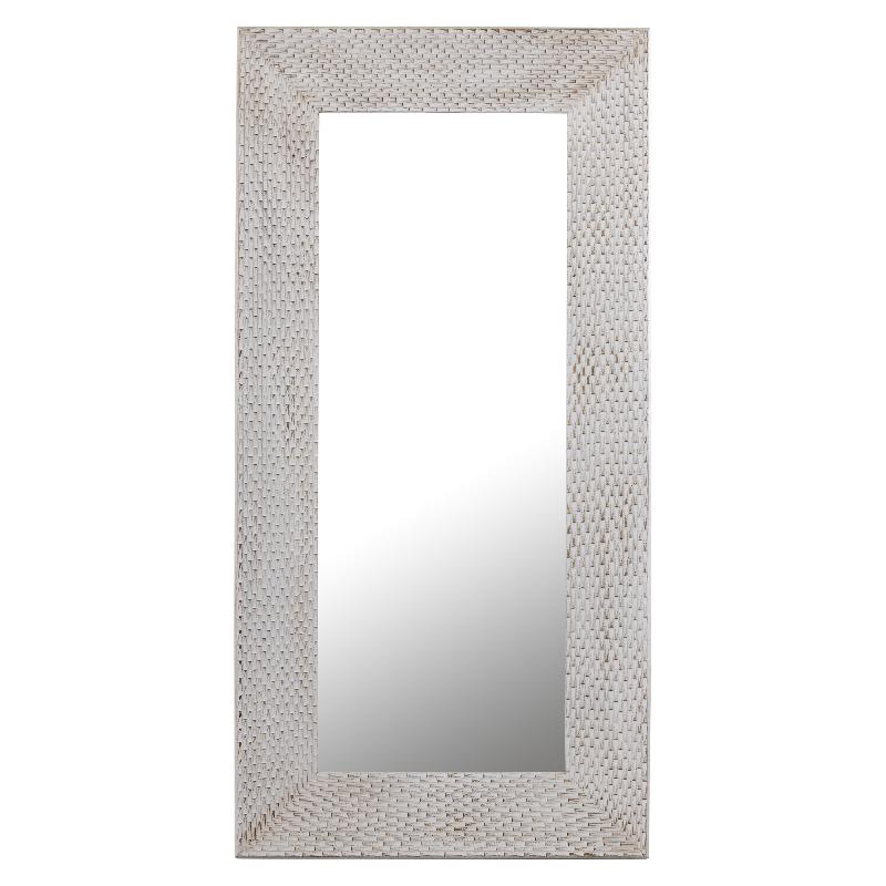 Spiegel – Modernes Design, Rechteckige Form, MDF Material, Weiß Gold – Chinasa | PTMD