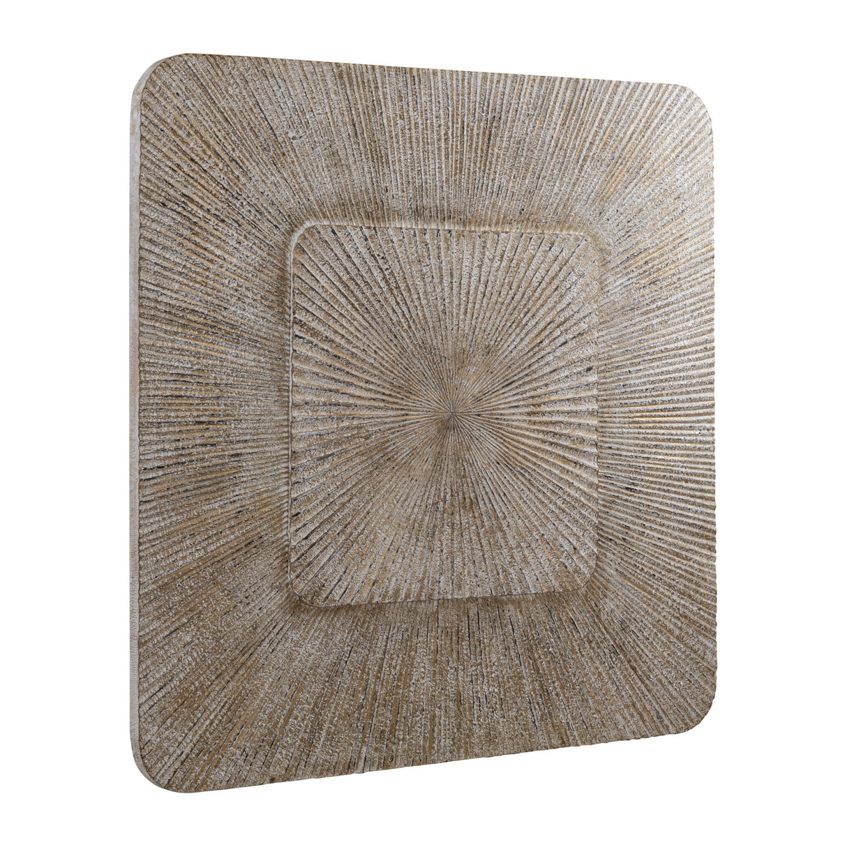 Wandpaneel aus MDF mit quadratischer Form, Rillenstruktur und Creme-Finish, L – Dishita | PTMD
