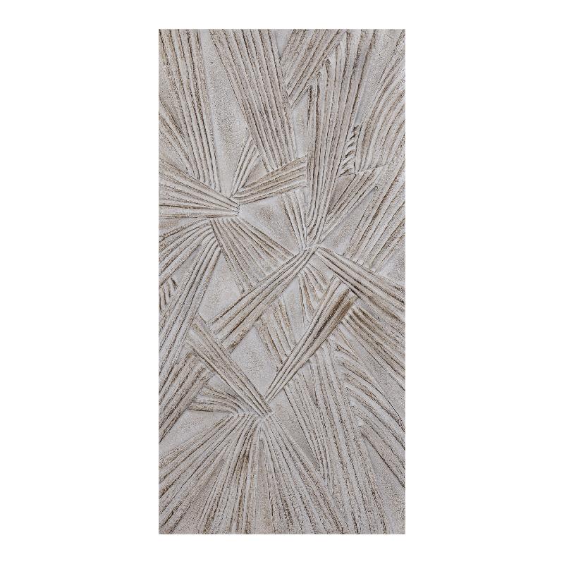 Wandpaneel aus MDF mit rechteckiger Form, Knotenoptik und Creme-Finish – Raihan | PTMD