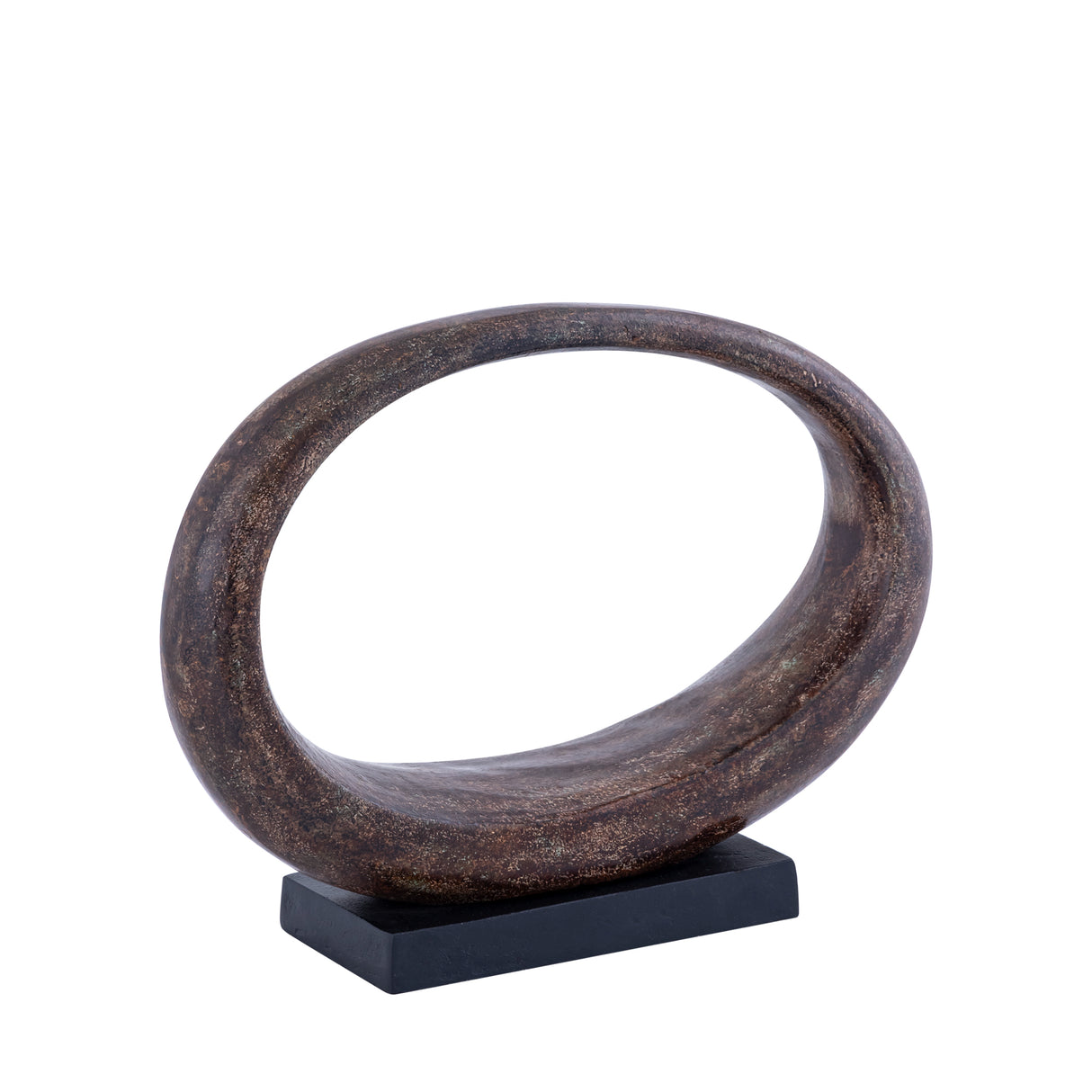 Statue - oval shape, cast aluminium, brown finish - Rhubie | PTMD