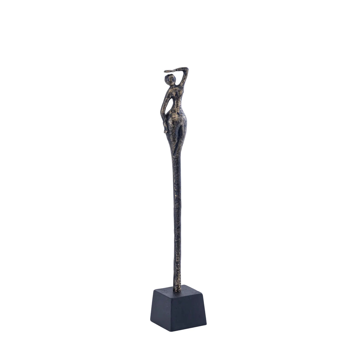 Statue - cast aluminum, handmade, antique brass look, gold-colored, female figure, B - Ciwan | PTMD