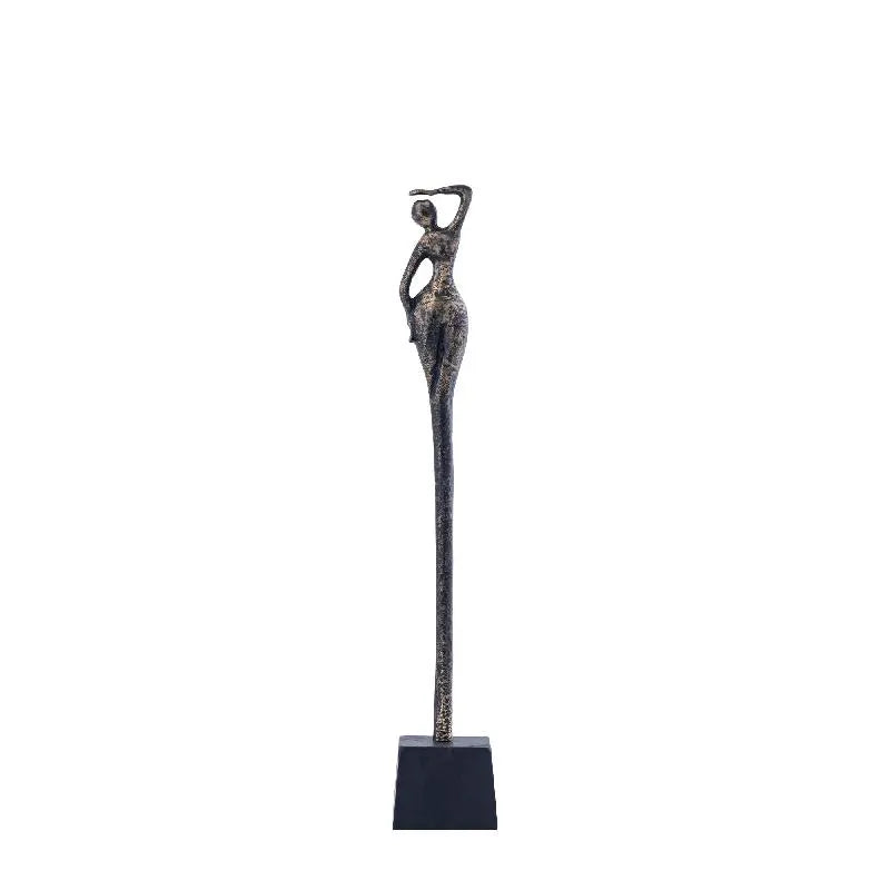 Statue - cast aluminum, handmade, antique brass look, gold-colored, female figure, B - Ciwan | PTMD