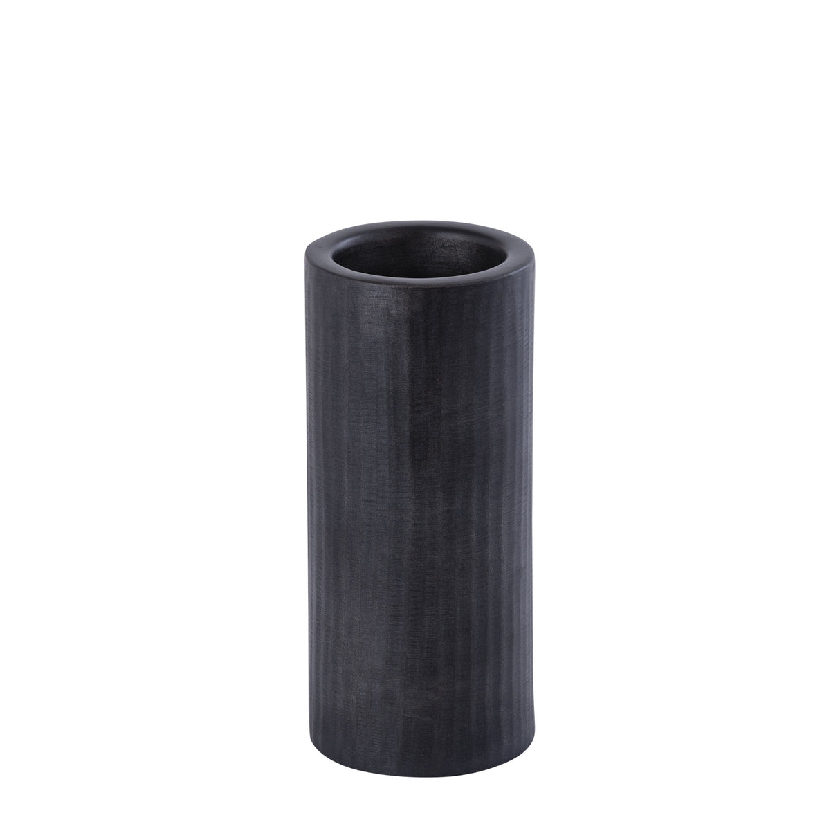Kerzenständer – Geripptes Design, Zylindrische Form, Aluminium Material, Grau, M – Jowad | PTMD