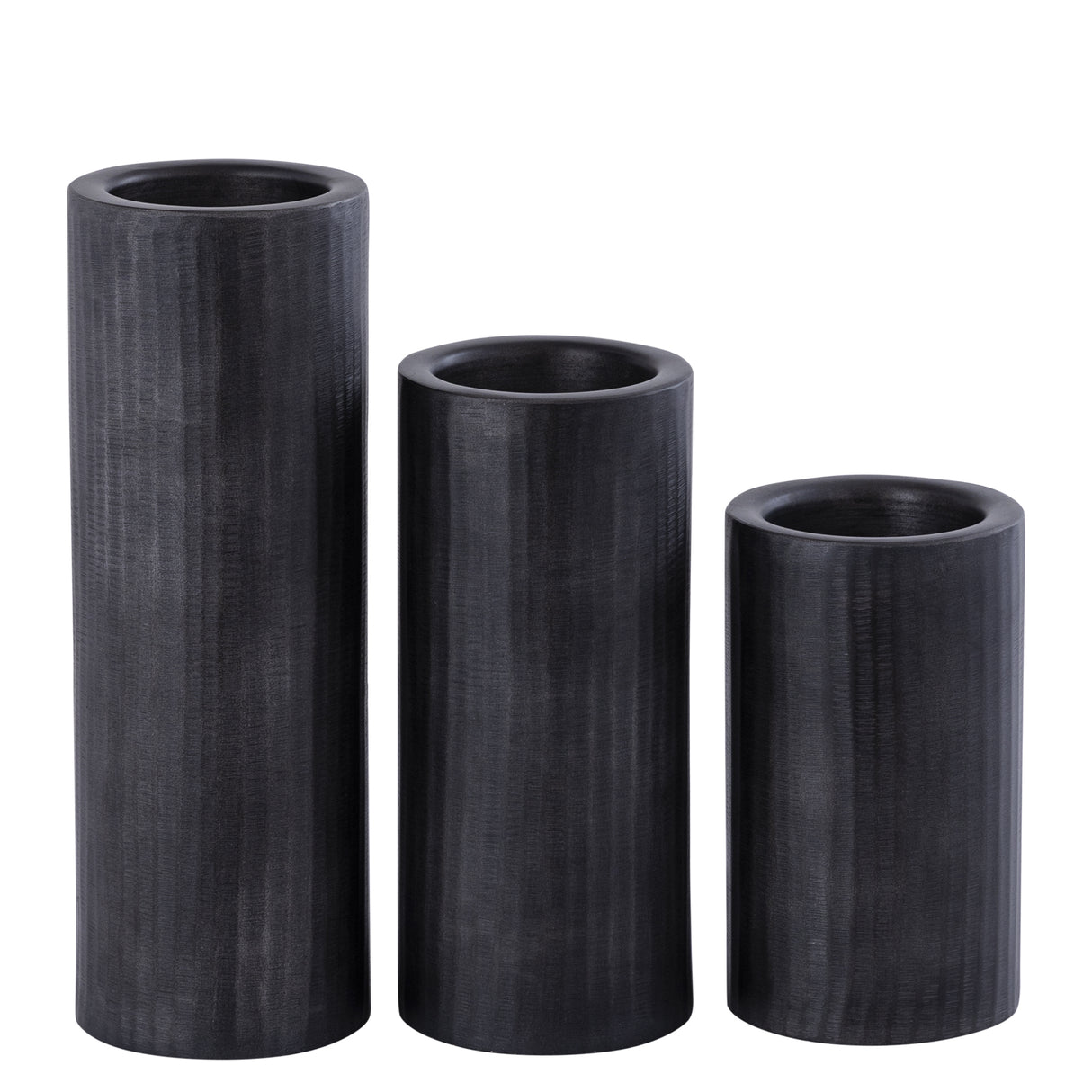 Kerzenständer – Geripptes Design, Zylindrische Form, Aluminium Material, Grau, L – Jowad | PTMD