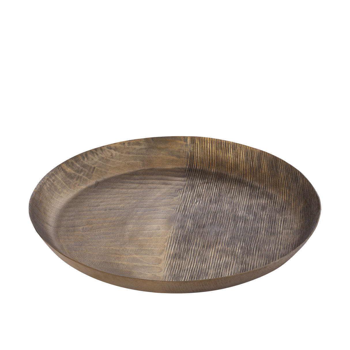 Bowl - aluminum sheet, ribbed structure, round shape, gold finish, handmade, L – Jowad | PTMD