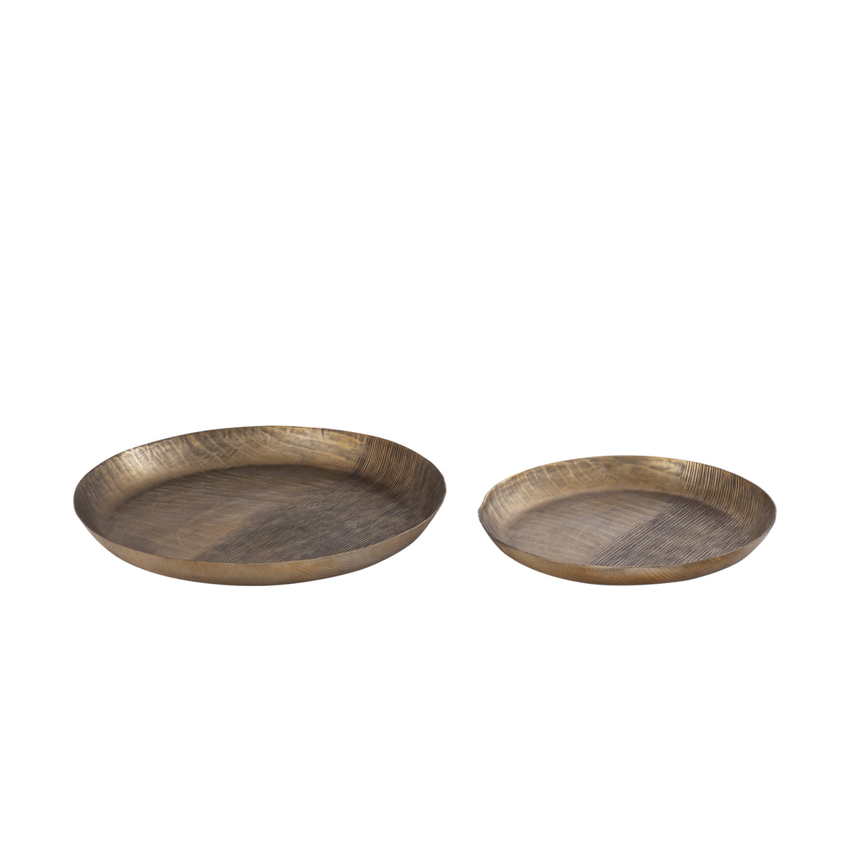 Bowl - aluminum sheet, ribbed structure, round shape, gold finish, handmade, L – Jowad | PTMD