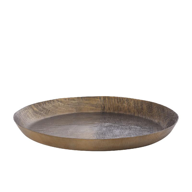 Bowl - aluminum sheet, ribbed structure, round shape, gold finish, handmade, L – Jowad | PTMD