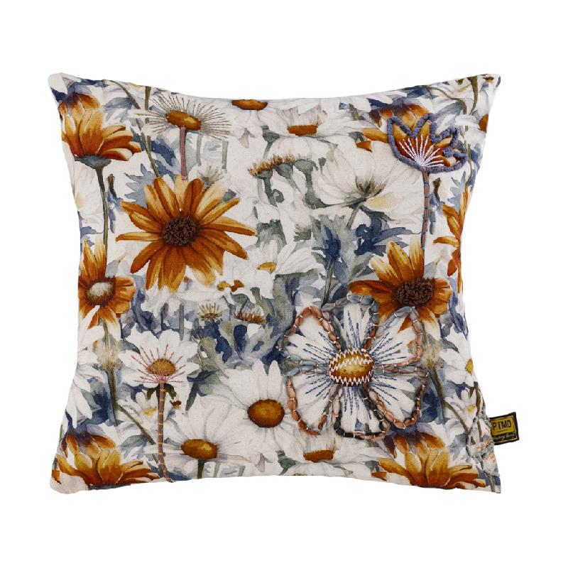 Kissen – Baumwolle, Florales Muster, Quadratische Form, Natur – Helenor | PTMD