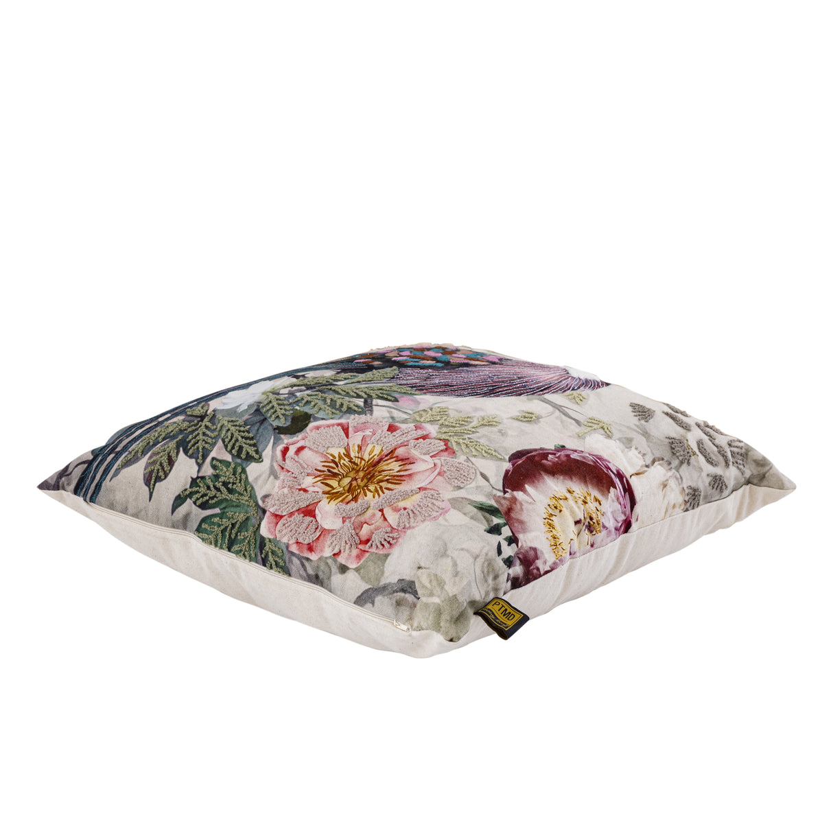 Kissen – Baumwollstoff Weich, Pfauen Muster, Quadratische Form – Loralee | PTMD