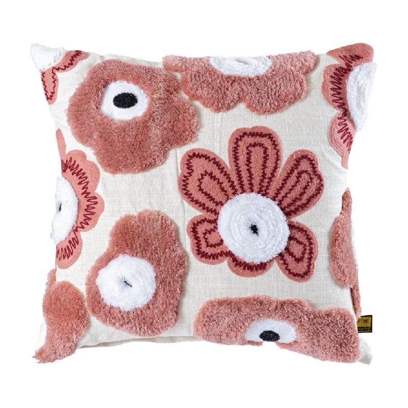 Cushion – Soft Cotton Fabric, Floral Embroidery, Square Shape – Primuse | PTMD