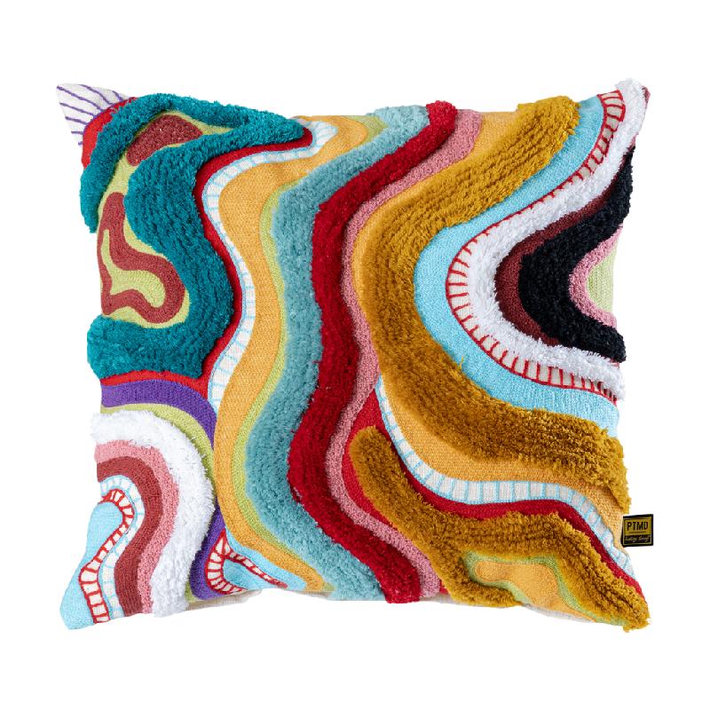 Pillow - Cotton Fabric Soft, Wave Embroidery, Zipper Practical, S - Courtneay | PTMD