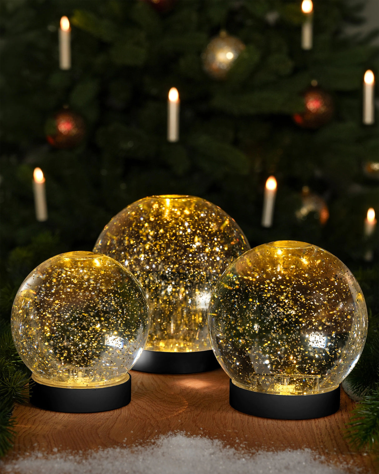 Dekoleuchte – Glitzer bewegt, LED warm, Acryl klar - Glamor Bauble | Sompex
