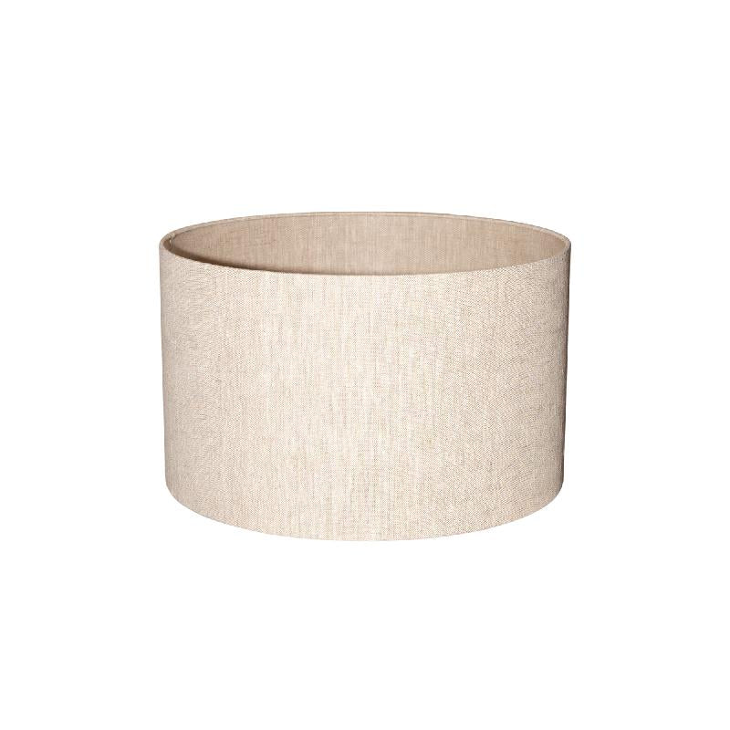 Cotton and Linen Lampshade in Natural Tone and Low Round Shape – Rivvo | PTMD