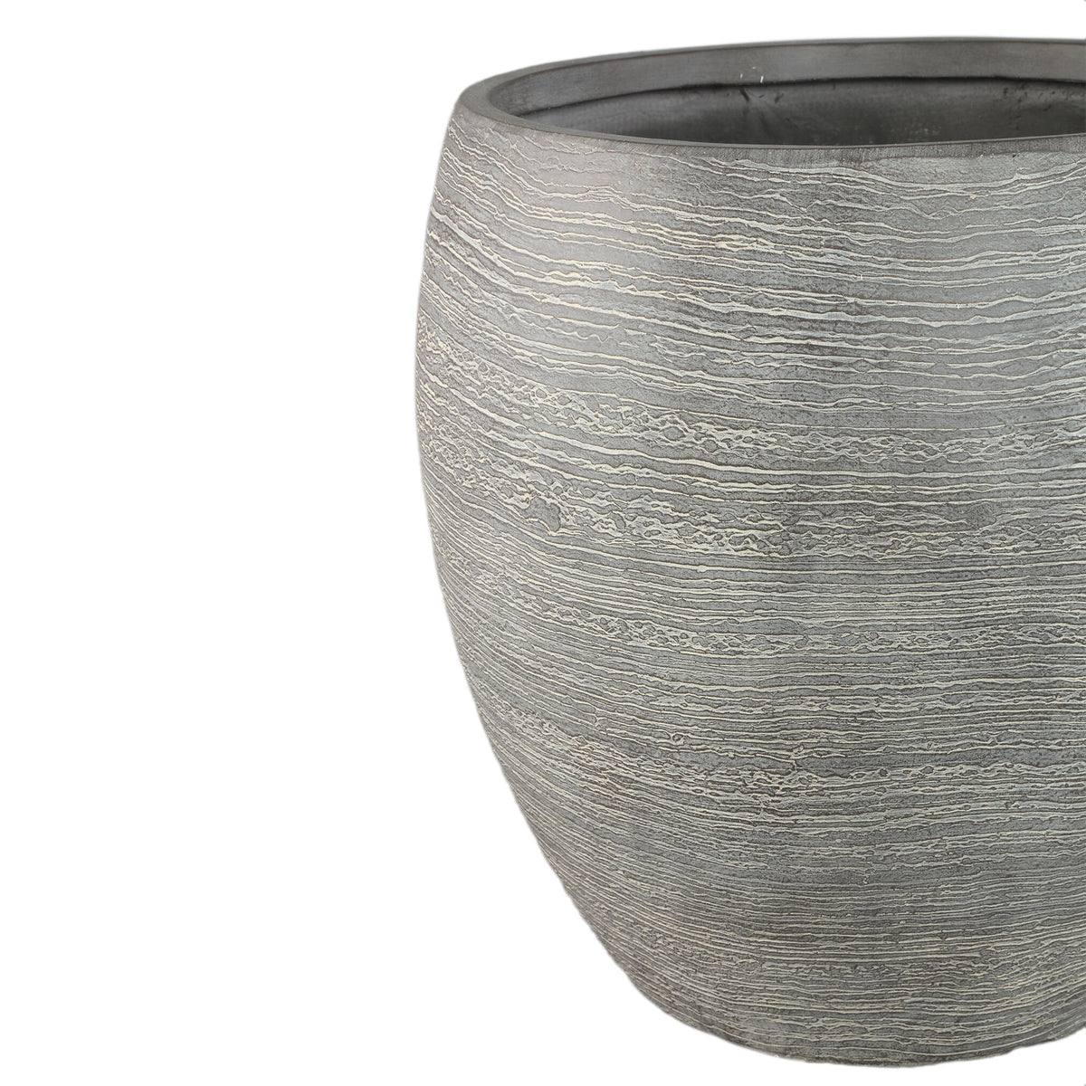 Pot – gray surface, linear texture, round shape, tall shape – Giulietta | PTMD