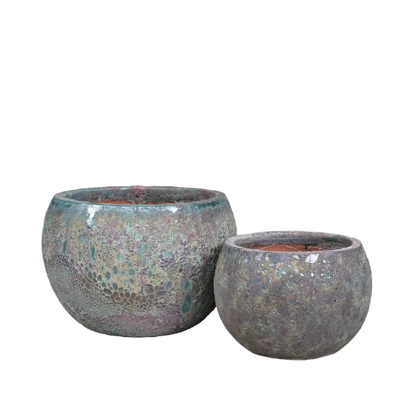 Pot – Ceramic Material, Round Shape, Green Surface, S – Caedyn | PTMD