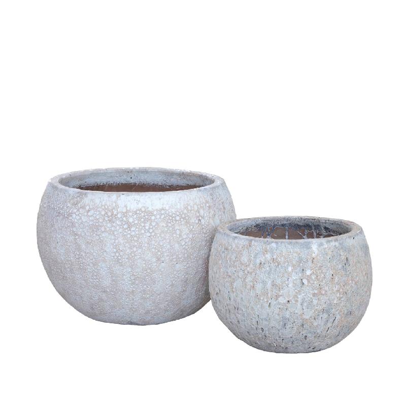 Pot – Ceramic Material, Round Shape, White Surface, L – Caedyn | PTMD
