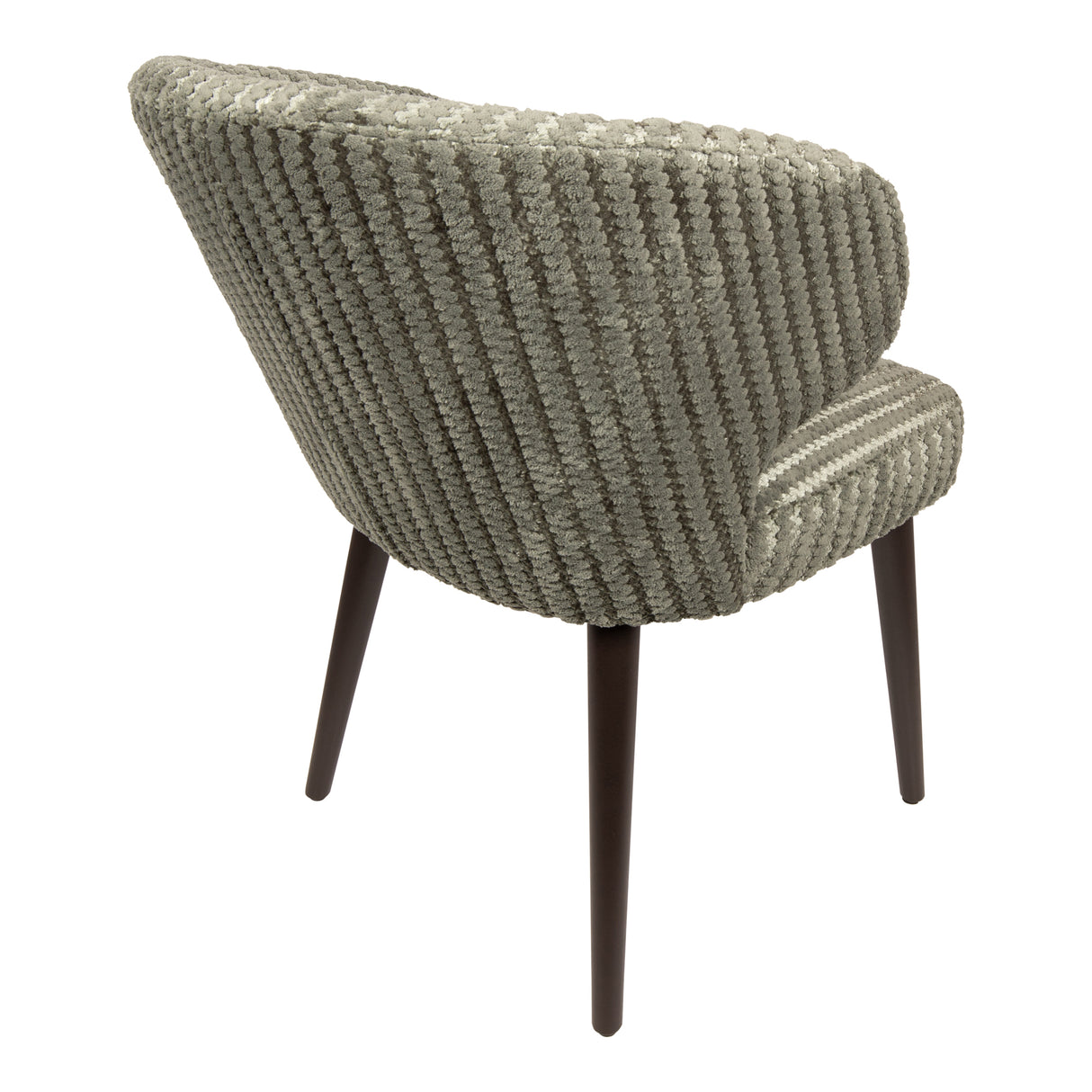 Dining Chair – Daisy Fabric Upholstery, Green Top, Dark Brown Wooden Legs – Fiori | PTMD