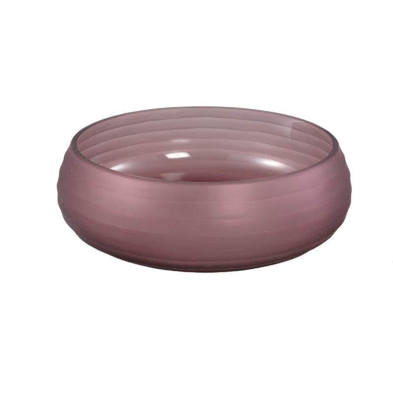 Vase – Massives Glas, Gerippte Struktur, Rosa Farbe – Nadah | PTMD