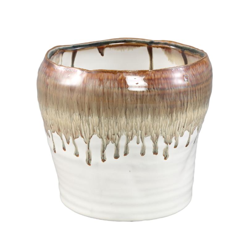 Flowerpot – White Surface, Ombre Pattern, Ceramic Material, XL – Arpit | PTMD