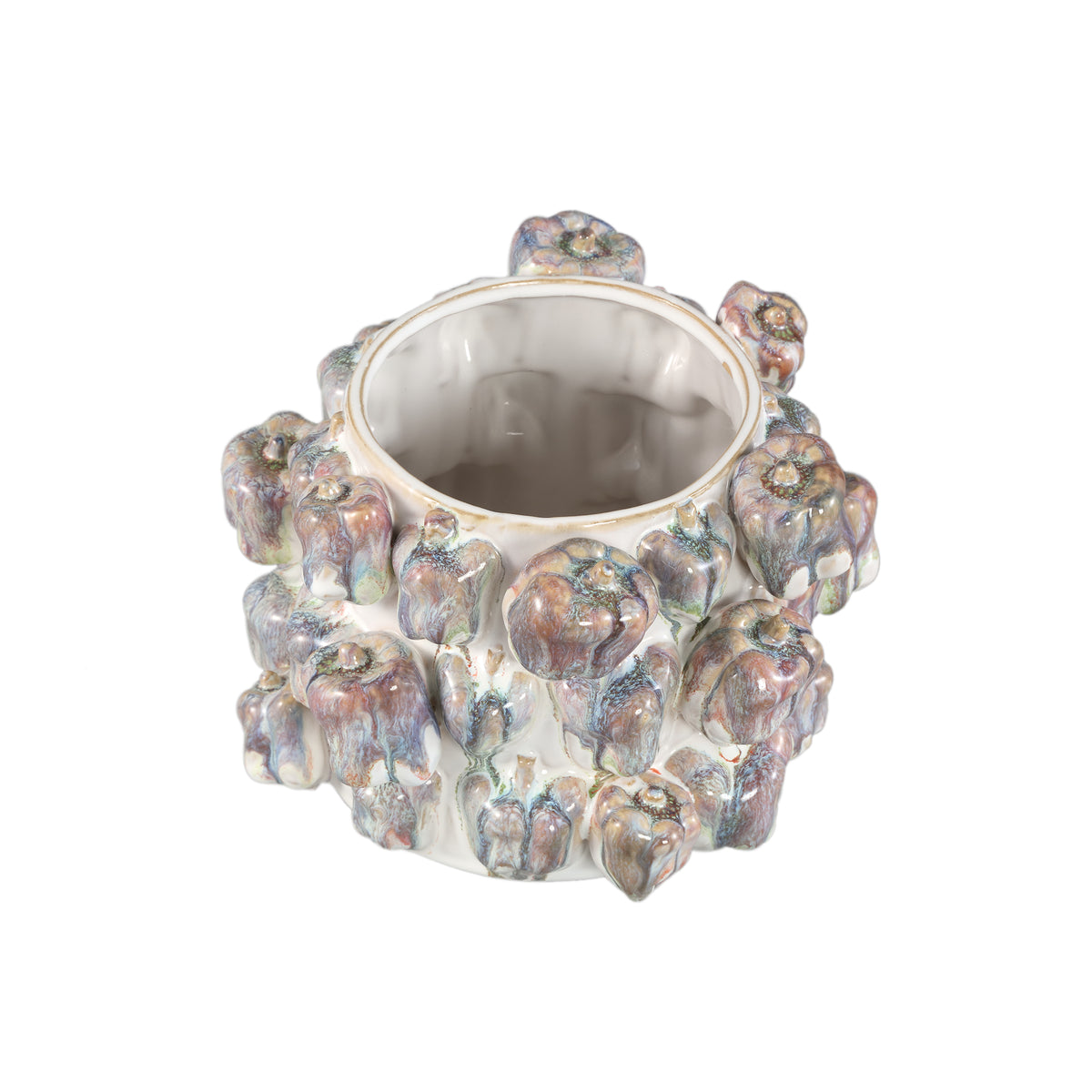 Flower pot – blue color scheme, round shape, paprika-shaped design, L – Bauer | PTMD