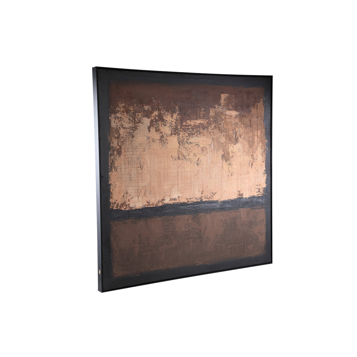 Square Polyester Canvas Wall Panel with PS Frame and Brown Finish – Asante | PTMD